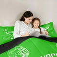 thumbnail image 5 of Manfei Ice Hockey Queen Comforter Set,Sport Game Gamer Bedding Sets,Green White Bedding Comforter Set For Teens,Ultra Soft Home Decor Reversible,3-Piece, 5 of 8