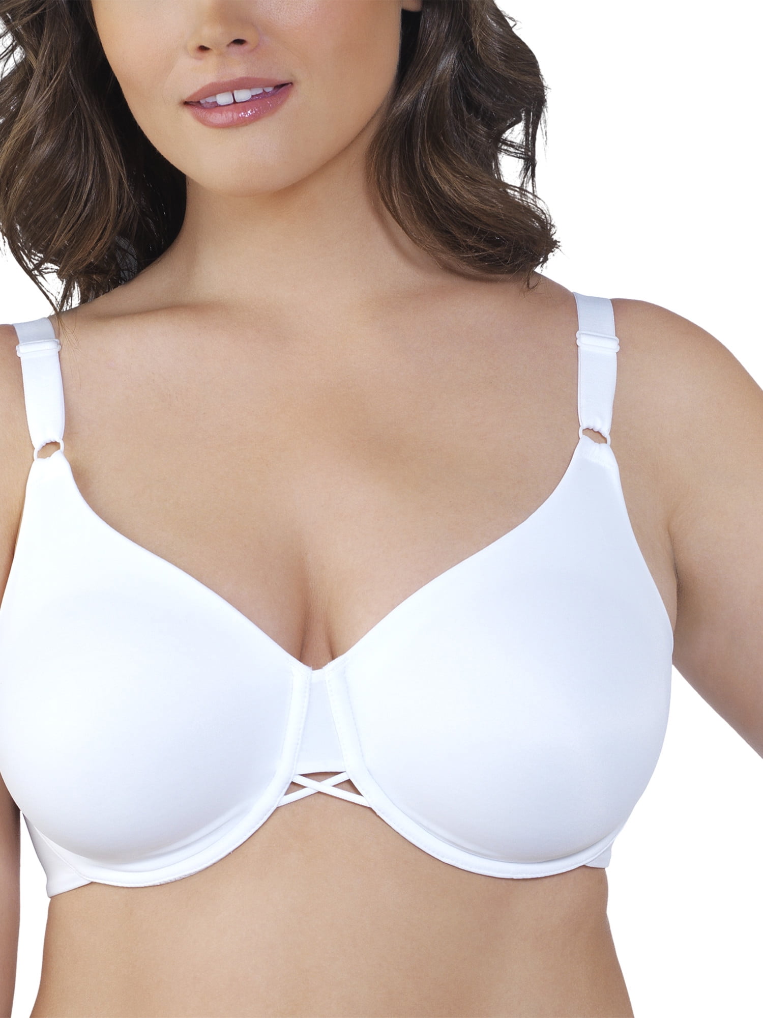  Wirarpa Bras For Women Ultra Soft Wire Free Comfortable Bra  Full Coverage Plus Size Minimizer Non Padded 2 Pack White 42C