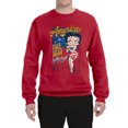 thumbnail image 2 of Wild Bobby, Betty Boop America Land of the Free Home of the Brave Betty Boop Unisex Crewneck Sweatshirt, Red, Large, 2 of 5