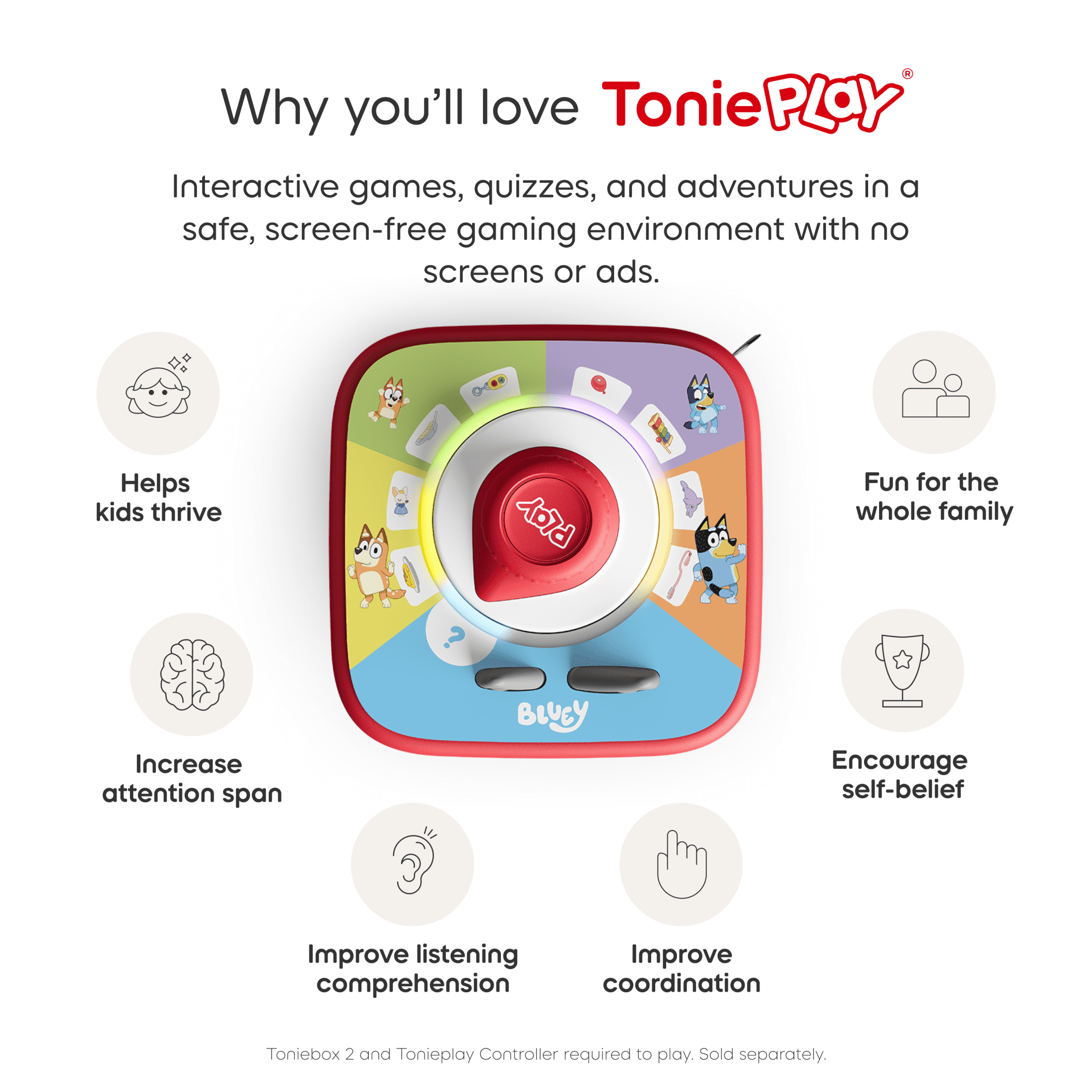 tonies Bluey Tonieplay Game,Requires Toniebox 2 and Controller, Age Group 3+