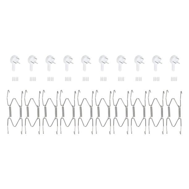 Uxcell 10 Pcs Soporte de Placa 4'' x 1.5'' Acero Inoxidable Soportes de Placa de Pared Invisibles con 10 Pcs Ganchos de Pared Plateados