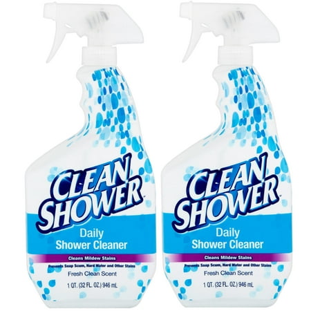 CLEAN SHOWER Fresh Clean Scent Daily Shower Cleaner, 1 QT 2pk