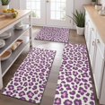 thumbnail image 2 of Light Green and Purple Of Leopard Print Kitchen Rugs Sets Of 3,Kitchen Runner Rugs Non Skid Washable,Decorative Kitchen Floor Mats for Kitchen,Sink,Laundry,17"x30"+ 17"x47" + 17"x59", 2 of 6
