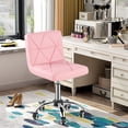 thumbnail image 2 of COSVALVE Armless Desk Chair Low Back 360°Swivel Adjustable Barber Home Office Chair w/Wheels(Pink), 2 of 19