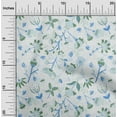 thumbnail image 2 of oneOone Cotton Poplin Blue Fabric Florals Craft Projects Decor Fabric Printed By The Yard 56 Inch Wide, 2 of 4