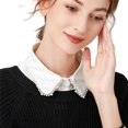 thumbnail image 2 of Women's Collar With Pearl Trim Lace Decorated Layering False Under Shirt For Spring And Autumn Women Button Shirt Fitted Detachable Button up Button down Skirt Girls Dickey Women Choker Blouse Button, 2 of 5