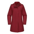 thumbnail image 3 of Mens Waterproof Comfy Rain Jackets Solid Color Detachable Hat Long Sleeved Windproof Thin Hooded Casual Fall And Winter Wine Active Outdoor Rain Jacket 3XL, 3 of 8