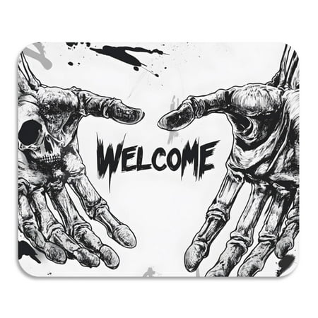 

ALAZA Dish Drying Mat for Kitchen Skull Hand Welcome Counter Absorbent Draining Pad 23.6 x19.7