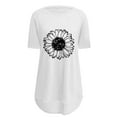 thumbnail image 2 of Pxiakgy Vente Chaude!! T-Shirt Graphique Tournesol Mignon à Manches Courtes Imprimé Vintage Mode Décontractée Col Rond Manches Courtes devant Long Dos T-Shirt Blanc m, 2 of 4