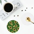 thumbnail image 4 of Naloa Big Colorful Avocados Leather Coasters for Drinks, Durable Drink Coasters 4 Set for Tabletop Protection, Luxurious Home Décor and Housewarming Gift ( {designName})Round Shape, 4 of 6