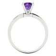 thumbnail image 4 of 1 ct Round Cut Natural Amethyst Solitaire Engagement Ring for Women in 18K White Gold, 4 of 5