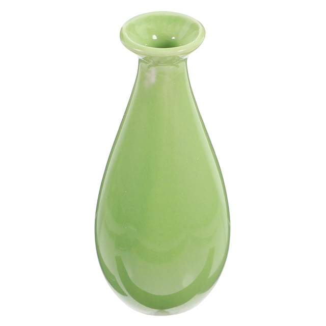 EeaseMX Jarrón pequeño de cerámica, florero creativo de escritorio, botella simple con forma de bala para decoración del hogar y la oficina (verde)