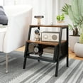 thumbnail image 4 of Costway 2 PCS Industrial Nightstand 3-Tier End Table with 2 Open Shelves & Metal Mesh Compartment, 4 of 10