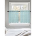 thumbnail image 5 of Simple Vertical Stripes Tier Curtains 24 Inch Length,Sheer Curtains for Bedroom Living Room Summer Coastal Lines Style Blue Green Short Kitchen Curtains for Small Half Window 27.5"x24" 2 Panels, 5 of 7