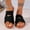 Black, variant on USSUMA House Slippers for Woman Women's Fashion Casual Summer New Solid Color Flat Open Toe Round Head Slippers Quick-On Patio Sandals Clearance