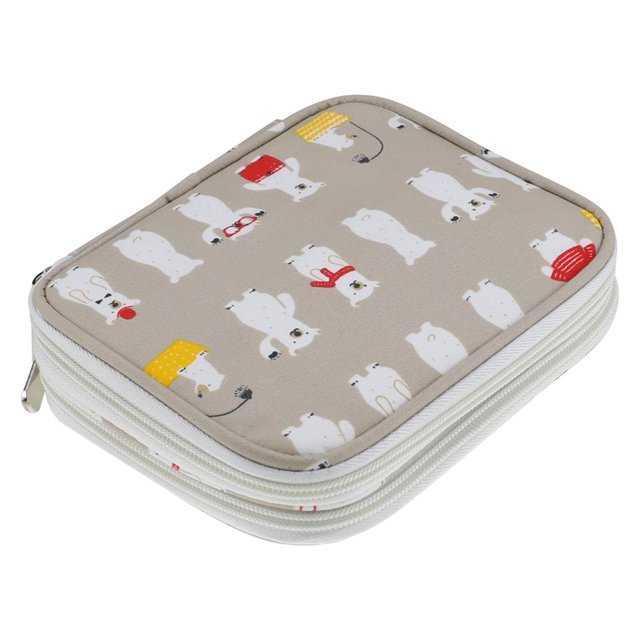 Bolsa de almacenamiento vacía para agujas de tejer, de tejer, estuche organizador, bolsa para ganchillo Oso gris Hugo Estuche para agujas de ganchillo