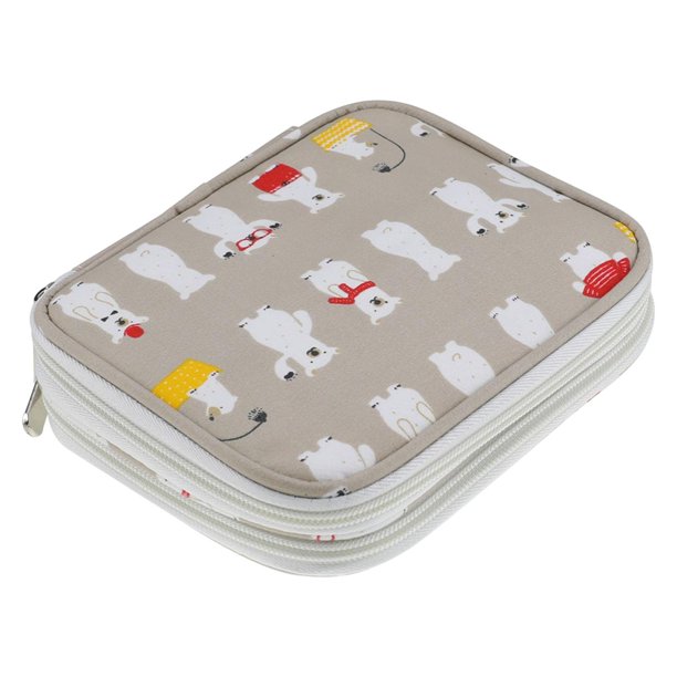 Bolsa portátil de ganchillo BLESIY Estuche para agujas de ganchillo gris