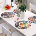 thumbnail image 6 of Ryvnso Cat American Flag Round Plate Mats Dining Table Placemat Set of 4 for Holiday Decoration, 6 of 7