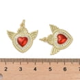 thumbnail image 3 of 10pcs Brass Micro Pave Clear Cubic Zirconia Pendants with Enamel Sacred Heart golden 21x21.5x2.5mm, 3 of 3
