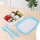 thumbnail image 1 of Fiambrera rectangular portátil, contenedor de almacenamiento de alimentos para frutas y verduras, vajilla azul, 1 of 11