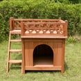 thumbnail image 4 of 28.5" Mahogany Brown Unique Dog House with Room and Balcony, 4 of 8