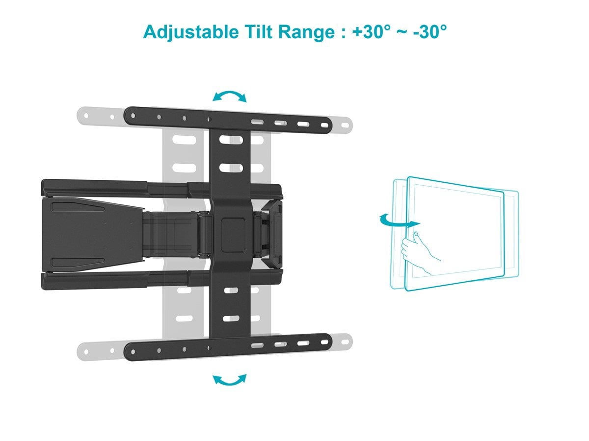 Monoprice Ultra-Slim Full-Motion Articulating TV Wall Mount Bracket For TVs 23in to 42in | Max Weight 66lbs, VESA Pattern