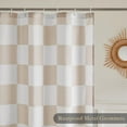 thumbnail image 3 of Checkered Shower Curtain, Beige Shower Curtains for Bathroom, Cute Retro Neutral Checkerboard Shower Curtain Vintage Aesthetic, Machine Washable Fabric Bath Curtain 60"W x 72"L (Pack of 1), 3 of 6