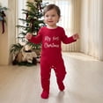 thumbnail image 4 of Cjfdfy Newborn Baby Girls Boy Christmas Fall Outfit My First Christmas Footed Romper Long Sleeve Waffle Knit Jumpsuit Infant Cute Christmas Fall Winter Clothes 0-12M, 4 of 9