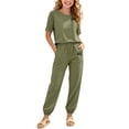 thumbnail image 6 of WRKEKC Girls Athletic Sets Printed Round Neck Short Sleeve T Shirt and Pocket Long Pants Set for 5-14 Years, 6 of 7