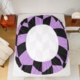 thumbnail image 5 of jejeloiu Classic Grid Full Size Sheets,Minimalism Geometric Rhombus Bed Sheets,Purple Black Checkered Sheet Sets For Girls Boys,Super Cozy Room Decor,4-Piece, 5 of 7