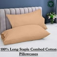 thumbnail image 6 of ROYALE LINENS 300 Thread Count 100% Long Staple Combed Cotton Pillowcases Set of 2 - Ultra Soft - Queen Bed Pillow Cover - 20"x30" - Breathable, Cool & Crisp Percale Sand Pillow Cases (Queen, Sand), 6 of 10