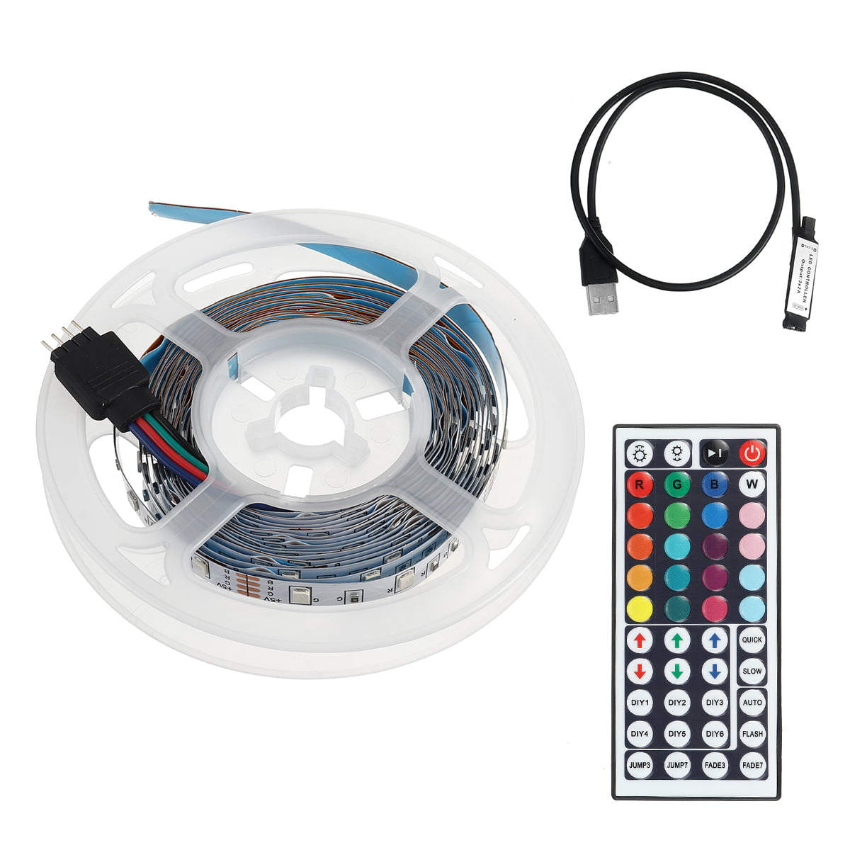 Details about   10M Flexible 3528 RGB LED SMD Strip Light Remote Fairy Lights Room TV Party 
