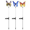 thumbnail image 1 of Luces solares de jardín con forma de mariposa, juego de 3 luces solares para exteriores con estacas, luces de cadena de mariposas multicolores, luces decorativas de mariposas de fibra óptica, decoraci, 1 of 5