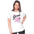 thumbnail image 3 of Proud Pink Breast Cancer Supporter Womens Slim Fit Graphic Tee Brisco Brands X, 3 of 5