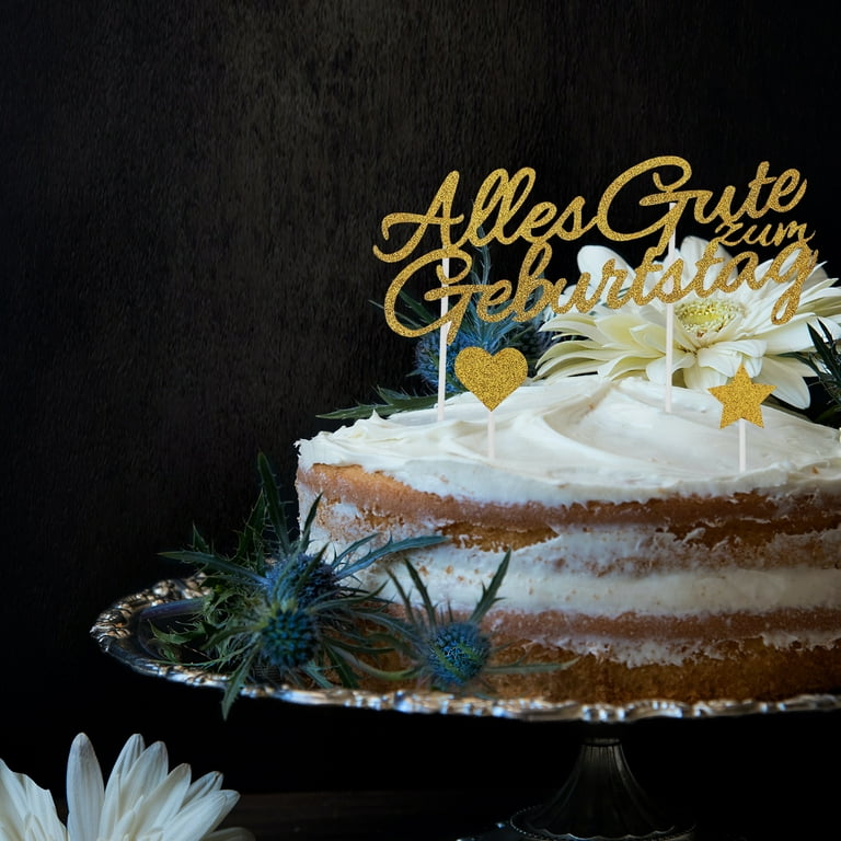 4 Sets Alles Gute zum Geburtstag Cake Glitter Paper Toppers Cake Decoration Cake Picks