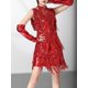 thumbnail image 5 of Vestido De Tirantes Vestido ceñido al cuerpo con borlas Traje de club nocturno sin mangas ajustado para mujer (Rojo M) Kuymtek para Mujer Rojo T M, 5 of 6