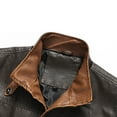 thumbnail image 5 of Men's PU Leather Retro Workwear Vest, Coffee Brown, Size L, 5 of 6