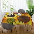 thumbnail image 6 of Sunflower Flowers Rectangle Tablecloth, Dust Proof Anti Wrinkle Wipeable Table Cloth Tabletop foration of Dinner Kitchen Wedding Holiday Party 60"x120" Decor Gift, 6 of 7