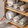 thumbnail image 3 of Hyasfey Draining Dish Rack Wooden Handle with Silicone Anti-slip Pad Vertical Waterproof Countertop Dish Organizer, 3 of 8