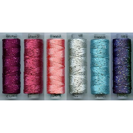 - Dazzle #8 Perle, 50yd Spools of Metallic Rayon for Embroidery & Embellishment -