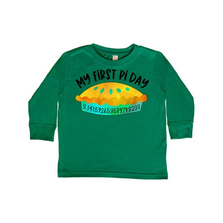

Inktastic My 1st Pi Day Blue Green Pie Pan Pun Gift Toddler Boy or Toddler Girl Long Sleeve T-Shirt