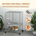 thumbnail image 4 of PawHut 2-Tier Ferret Cage Rolling Small Animal Cage w/ Shelf, Light Grey, 4 of 10