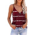 thumbnail image 1 of Camisa con tirantes finos y cuello en V para mujer, informal, holgada, transpirable, con estampado de rayas, para verano, 1 of 5