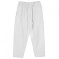 thumbnail image 2 of FLAMEEN Muslim Clothes, Elastic Band Loose-style Men Muslim Trousers, Side Slit Pockets School For Home Office Temple, 2 of 8