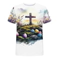 thumbnail image 3 of LEKWK Men's Graphic T-Shirts Regular Fit Short Sleeve Graphic T-Shirts Tee Shirts Artistic Watercolor Religious Print Breathable Athletic Shirts, 3 of 4