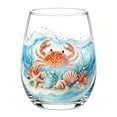 thumbnail image 2 of Ocean Animal Artisan Glassware Collection, 2D Ocean Theme Stemless Wine Glasses, Handcrafted Marine Animal Bar Glass, Coastal Home Decor Gift, 2 of 5