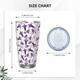 thumbnail image 4 of Balery Violets Flowers Pattern 20oz Insulated Car Cup with Dual Drink Lids, Stainless Steel Travel Mug with Straw & Direct Drink Mouth, Eco-Friendly and Leak-Proof-Straw Two-piece Set, 4 of 8
