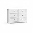 thumbnail image 1 of Spacious 6 Drawer Dresser for Bedroom - Modern Wooden Storage Cabinet with Deep Drawers & Metal Knobs - Wide Organizer for Closet, Nursery, Living Room, Entryway - White, 1 of 6