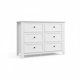 thumbnail image 1 of Spacious 6 Drawer Dresser for Bedroom - Modern Wooden Storage Cabinet with Deep Drawers & Metal Knobs - Wide Organizer for Closet, Nursery, Living Room, Entryway - White, 1 of 6