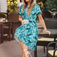 thumbnail image 3 of Balery Shark Wearing Sunglasses Vestidos sueltos de manga corta para mujer, vestidos de verano 2025, vestidos casuales de corte A con vuelo., 3 of 6